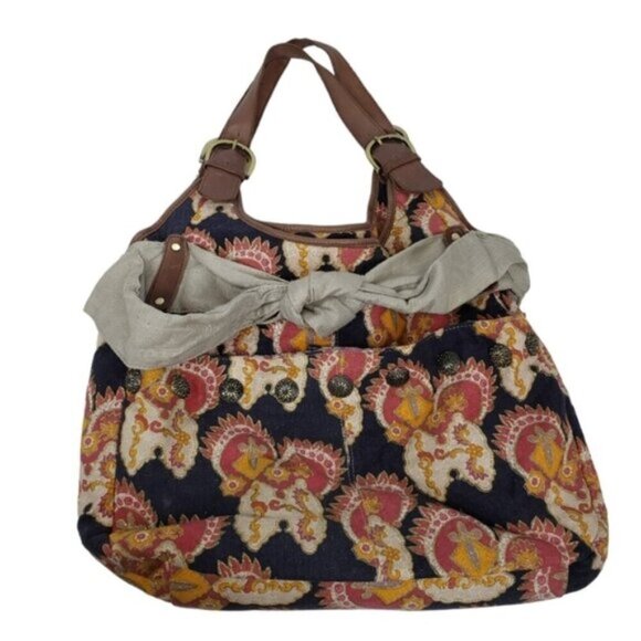 Deux Lux Boho Shoulder Bag Tote Fabric Abstract Floral Multi Colour - Picture 14 of 14